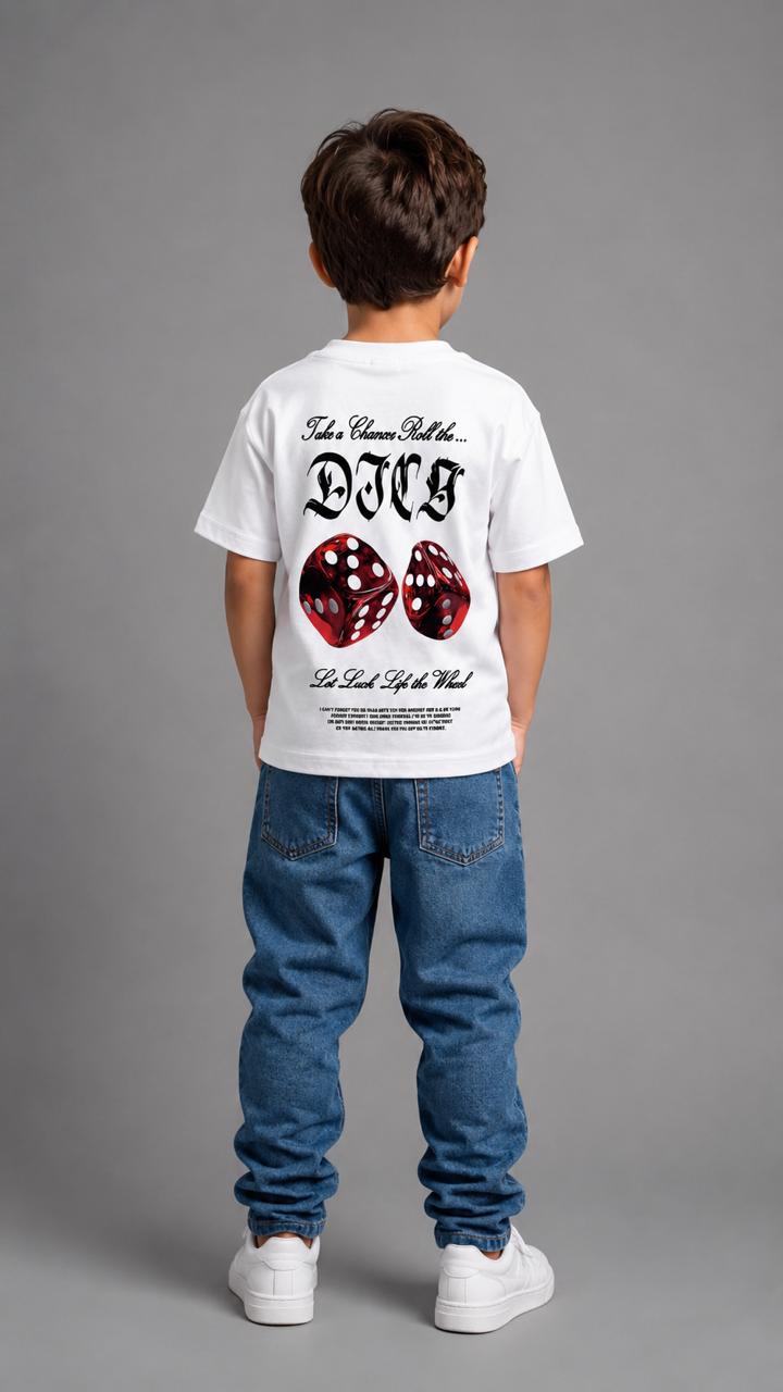 Boys Graphic Cotton T-Shirt – White Short Sleeve Casual Tee