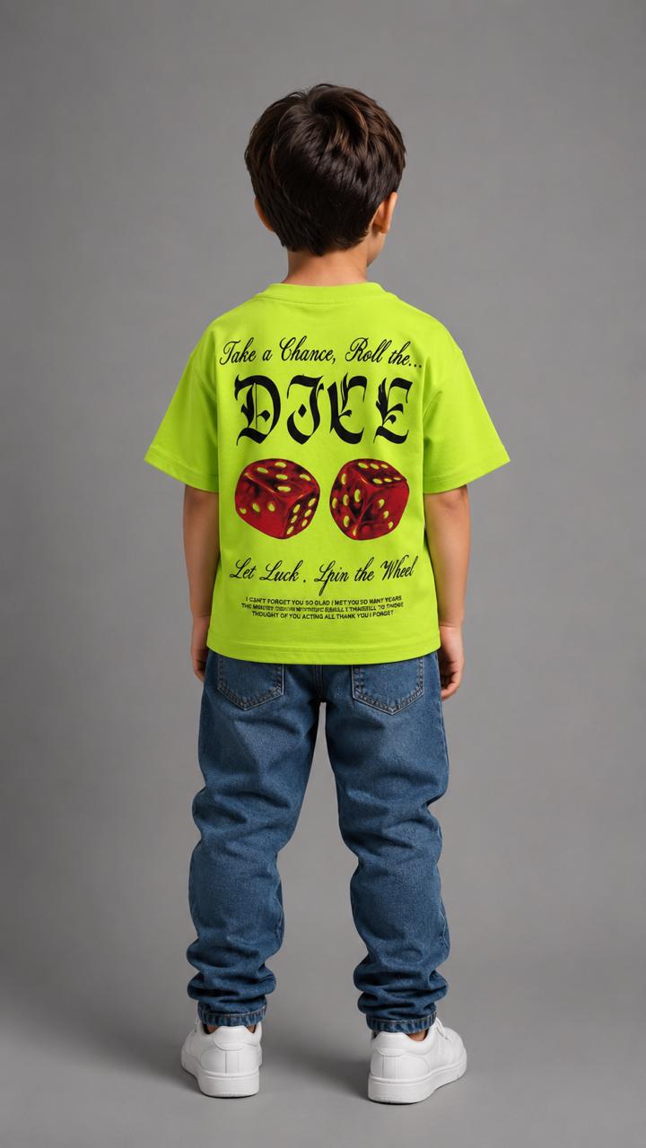 Boys Graphic Cotton T-Shirt – Lime Green Short Sleeve Casual Tee