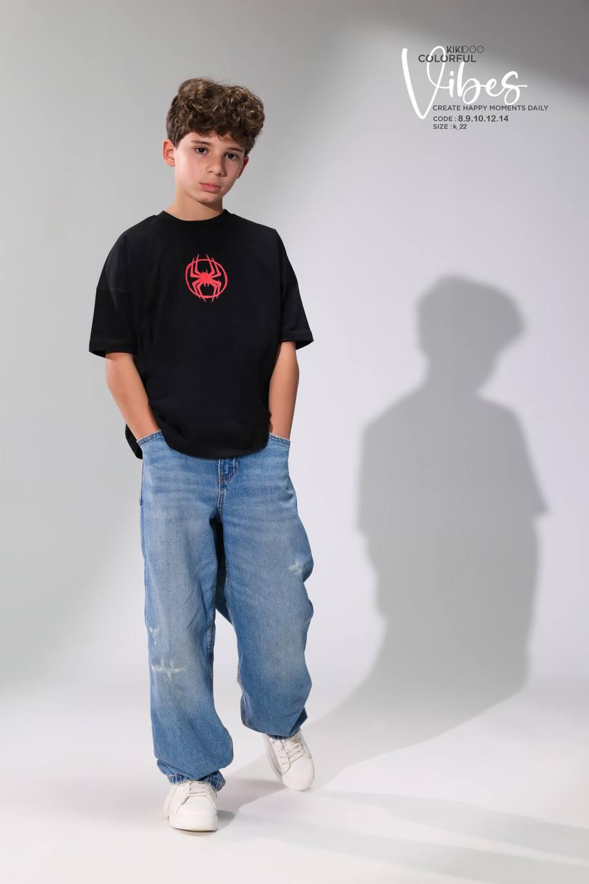 Boys Arcade Streetwear T-Shirt – Black Oversized Graphic Cotton Tee