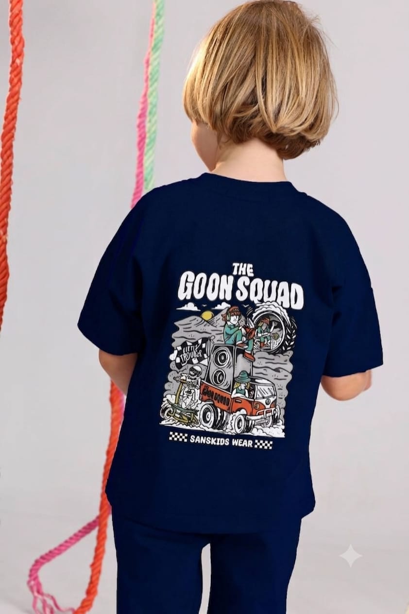 Kids navy blue t-shirt and shorts soft cotton casual summer outfit for ages 5-9 - Bubbles Kidswear Egypt