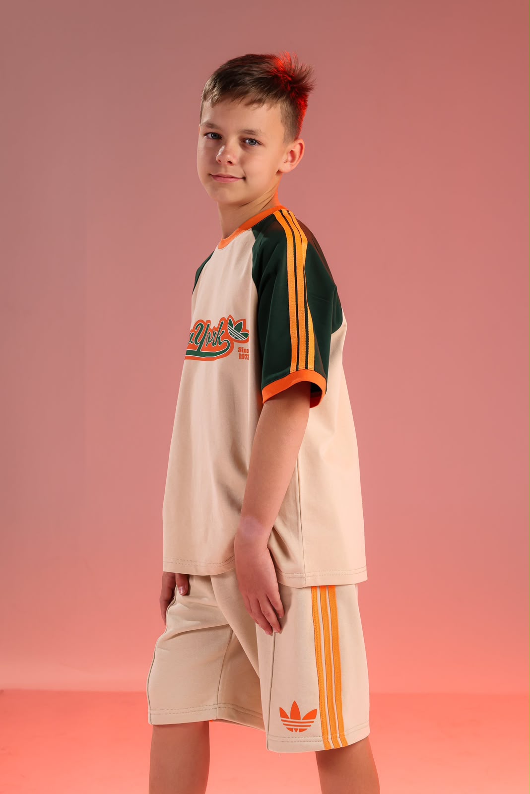 Boys Color Block Activewear Set – Sports T-Shirt & Athletic Shorts