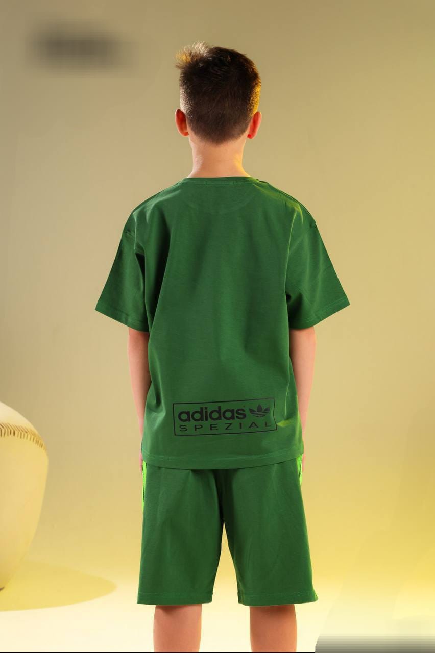 Boys' Graphic Sports T-Shirt & Shorts Set – Lightweight Casual Activewear Outfit with Color Block Design (Copy)