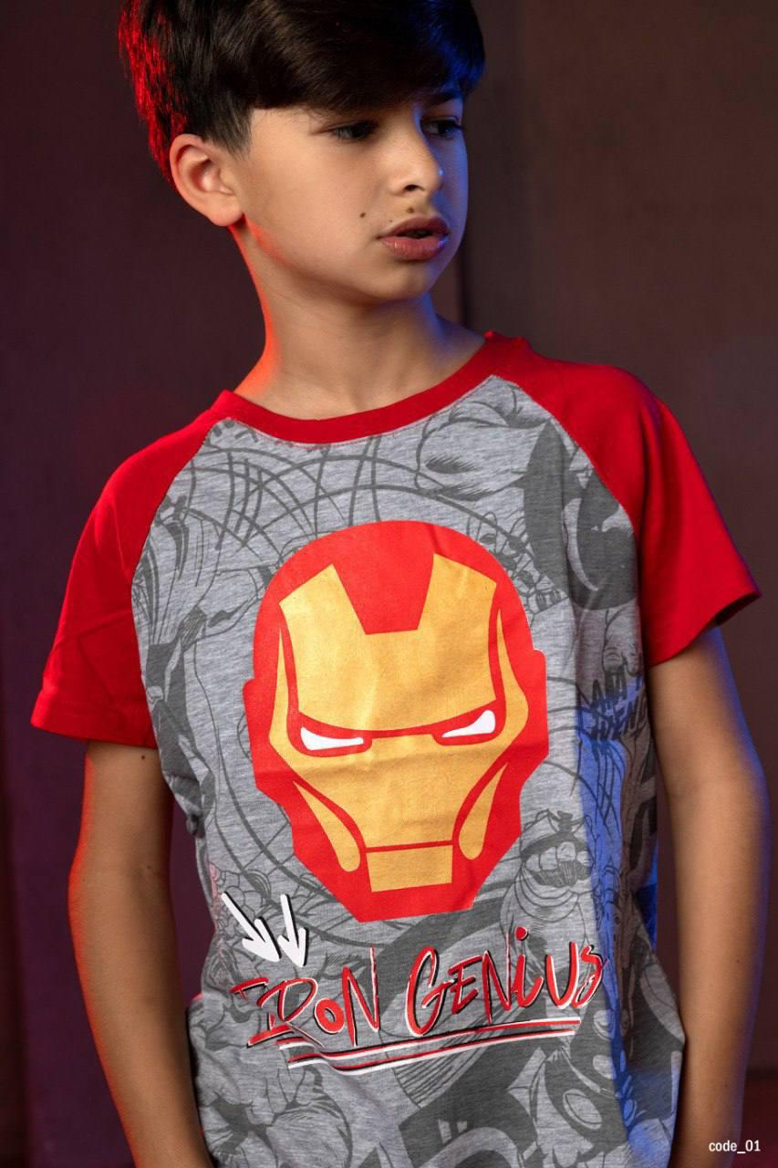 Marvel Iron Man Boys' Graphic Raglan T-Shirt – Soft Cotton Casual Tee with Metallic Print