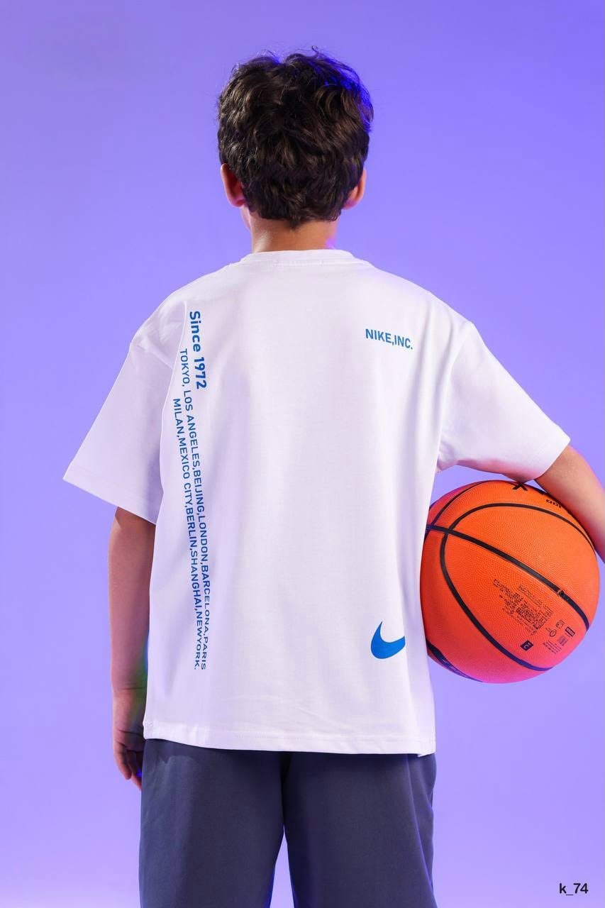 Boys' Graphic Sports T-Shirt & Shorts Set – Lightweight Casual Activewear Outfit with Color Block Design