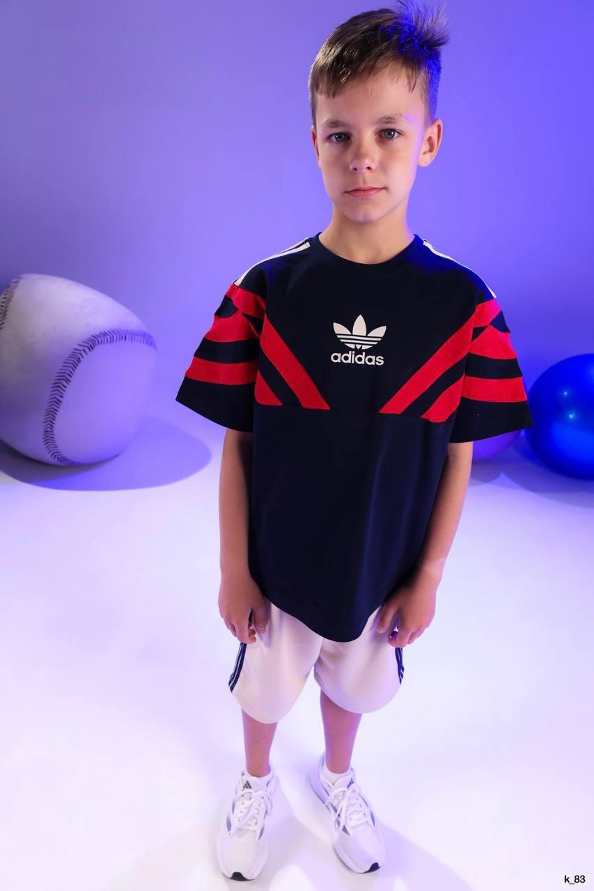 Boys Sports Graphic T-Shirt & Shorts Set – 2-Piece Casual Summer Outfit in Black & White