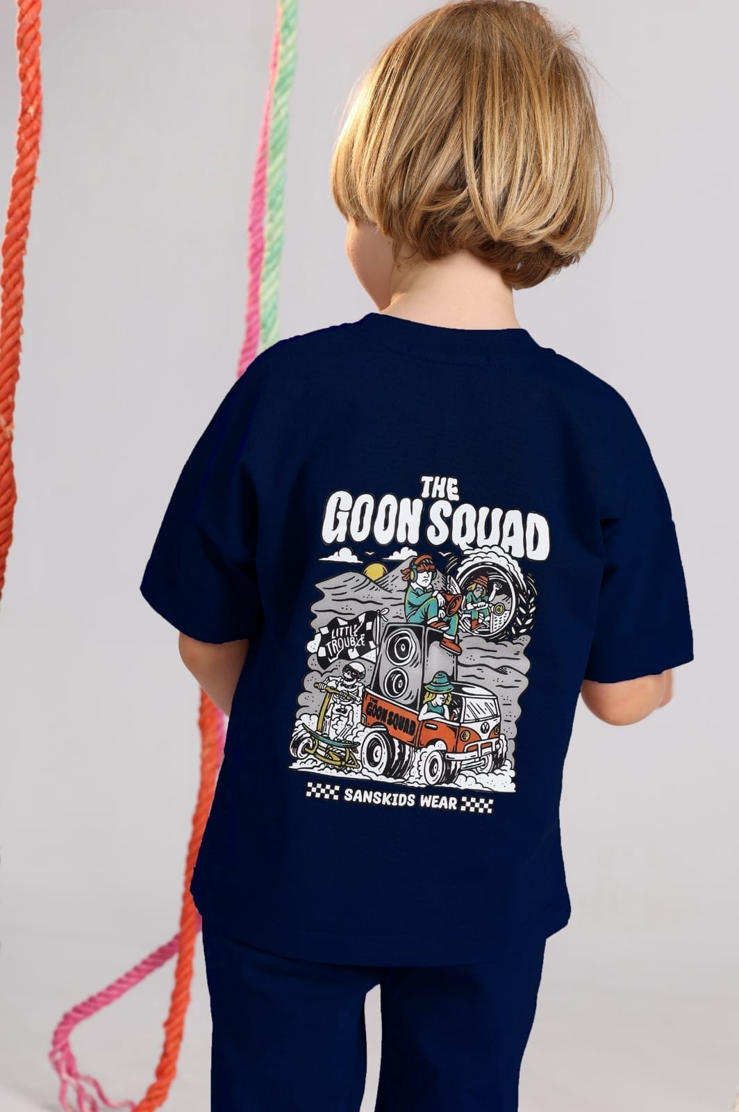 Kids navy blue t-shirt and shorts soft cotton casual summer outfit for ages 5-9 - Bubbles Kidswear Egypt