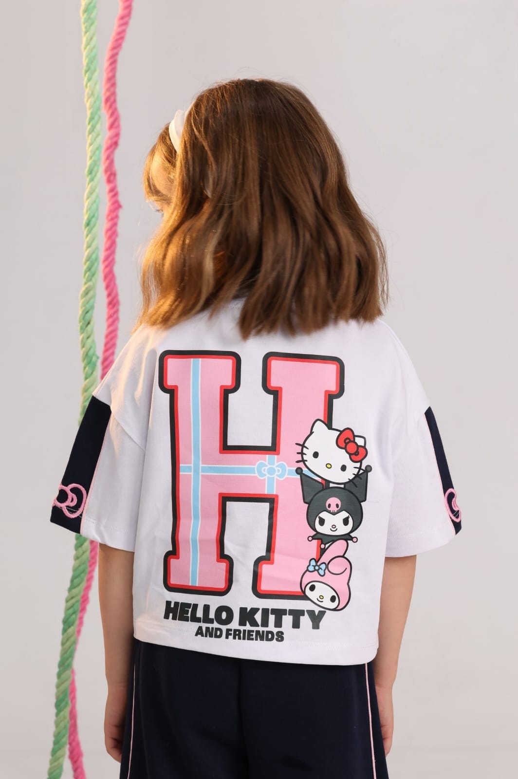 Girls' Hello Kitty Graphic T-Shirt & Wide-Leg Pants Set | Soft Cotton Casual Outfit