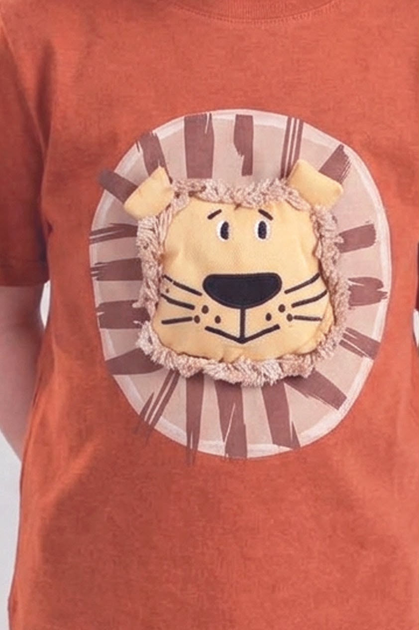 Boys' Lion Graphic T-Shirt & Black Cargo Shorts Set | Soft Cotton Casual Summer Outfit