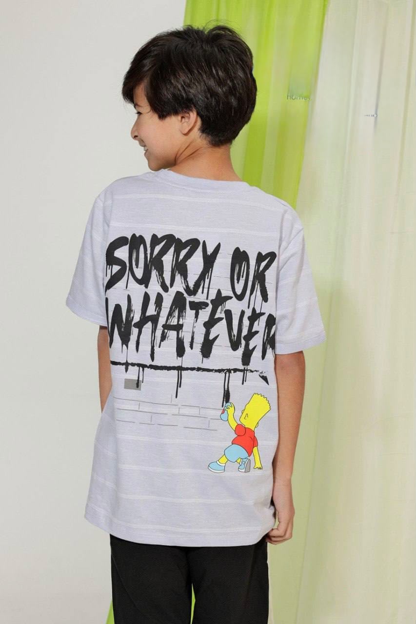 Boys' Bart Simpson Graphic T-Shirt & Knee-Length Shorts Set – Soft Cotton 2-Piece Casual Home wear for Kids