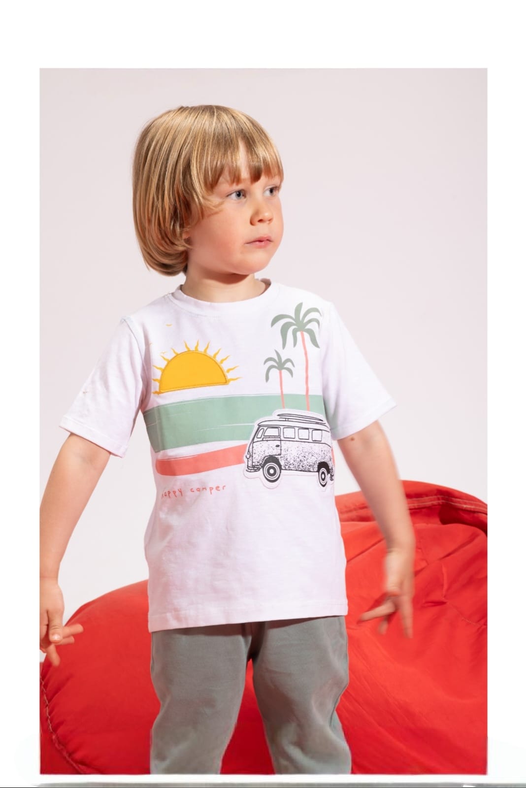 Boys' Tropical Graphic T-Shirt & Jogger Pants Set – Cotton Casual 2-Piece Outfit