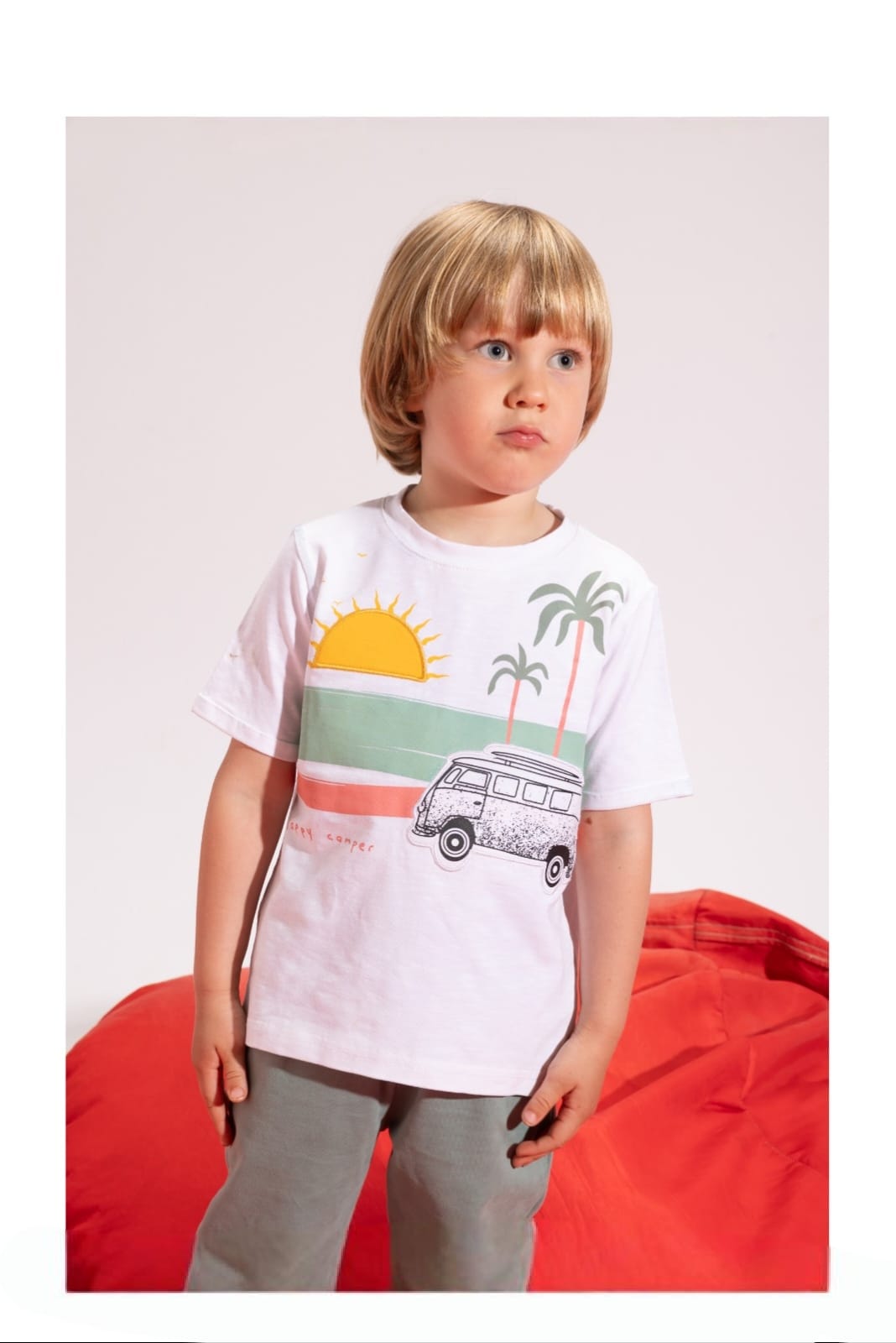 Boys' Tropical Graphic T-Shirt & Jogger Pants Set – Cotton Casual 2-Piece Outfit