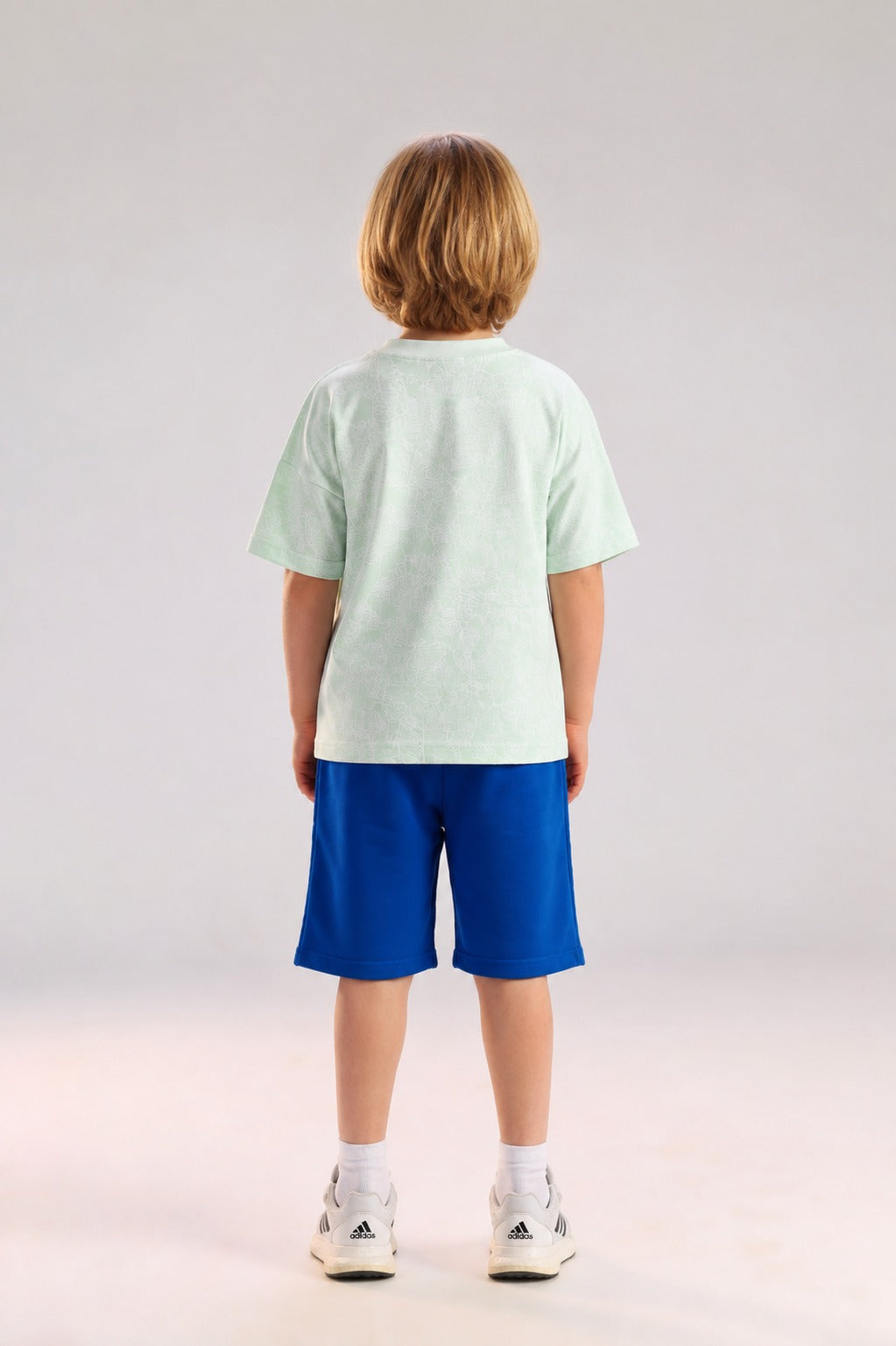 Boys' Good Vibes Graphic T-Shirt & Blue Shorts Set – Cotton Summer 2-Piece Outfit
