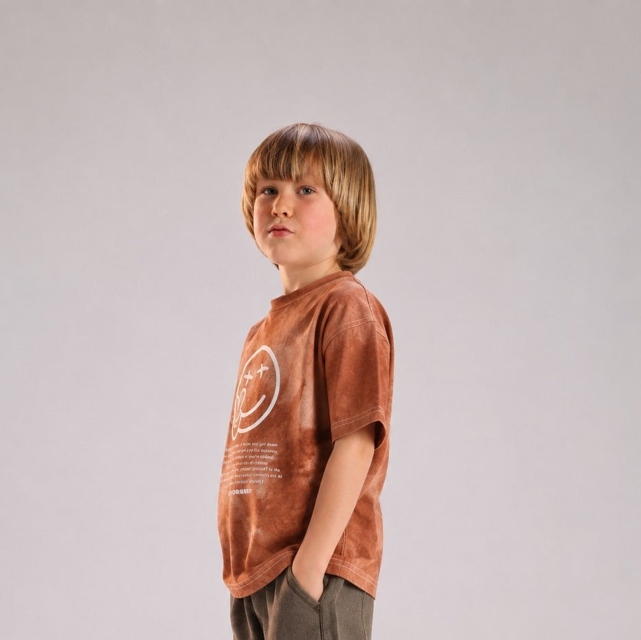 Boys’ Brown Tie-Dye Graphic T-Shirt