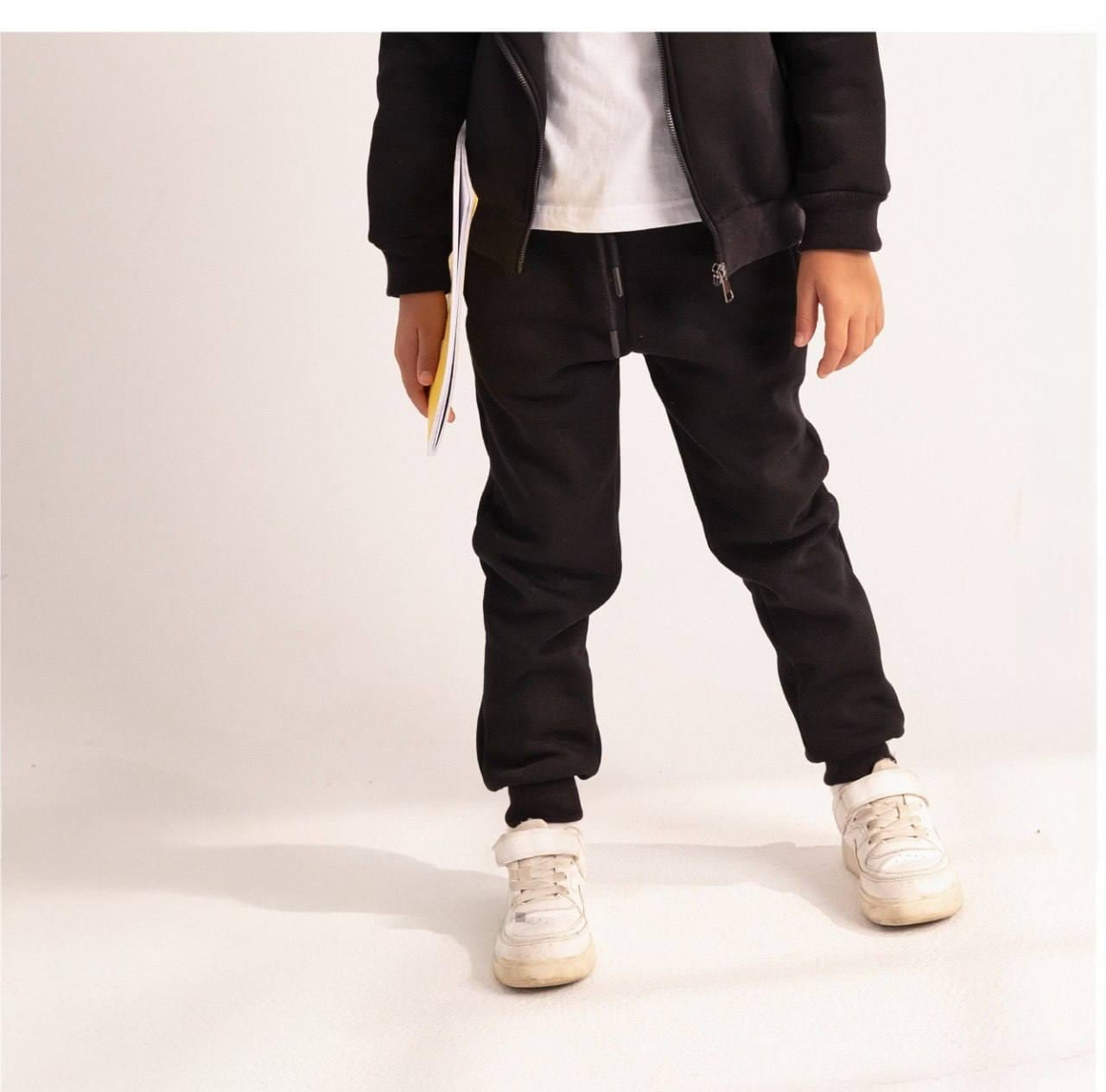 girl’ Black Jogger Pants – Elastic Waist Cotton-Blend