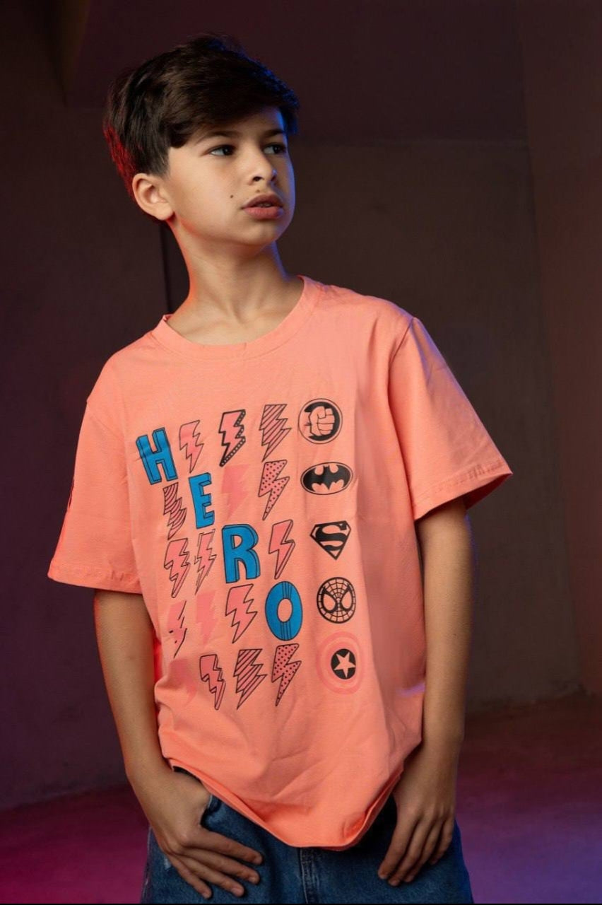 Boys’ Superhero Graphic T-Shirt – Short Sleeve Cotton-Style Casual Tee