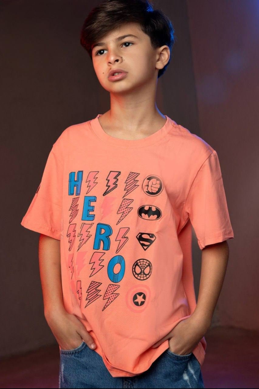 Boys’ Superhero Graphic T-Shirt – Short Sleeve Cotton-Style Casual Tee
