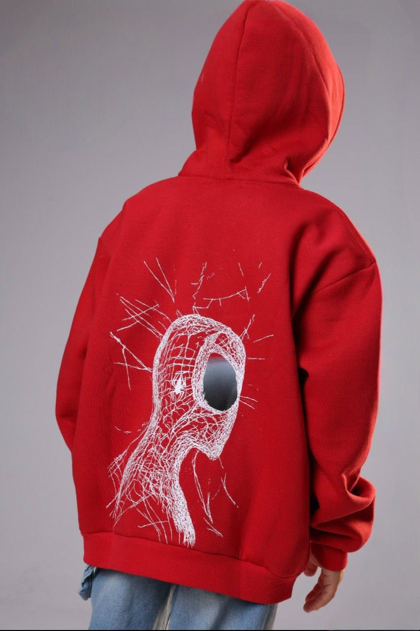 Boys’ Red Brooklyn Basketball Hoodie – Graphic Pullover Sweatshirt with Front Pocket