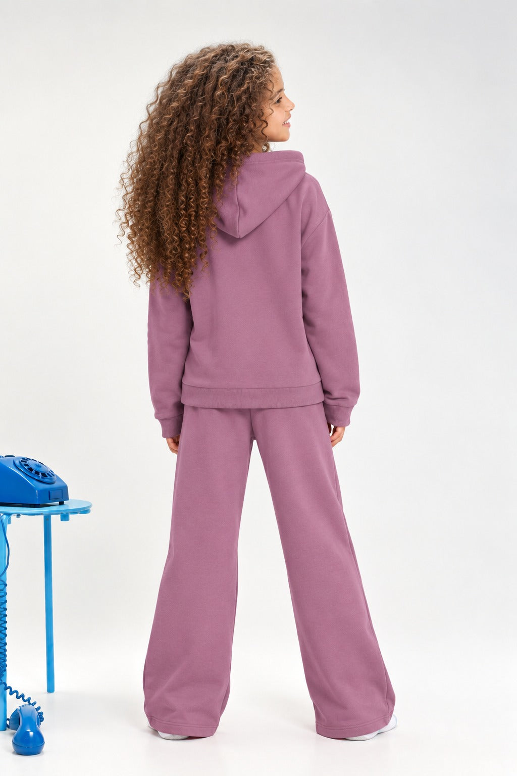 Girls’ Pink Panther Graphic Hoodie & Wide-Leg Pants Set – Casual Two-Piece Outfit