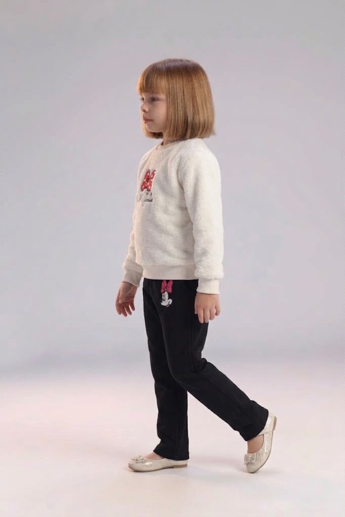 Girls Minnie Mouse Fleece Sweatshirt & Jogger Set – Cream & Black