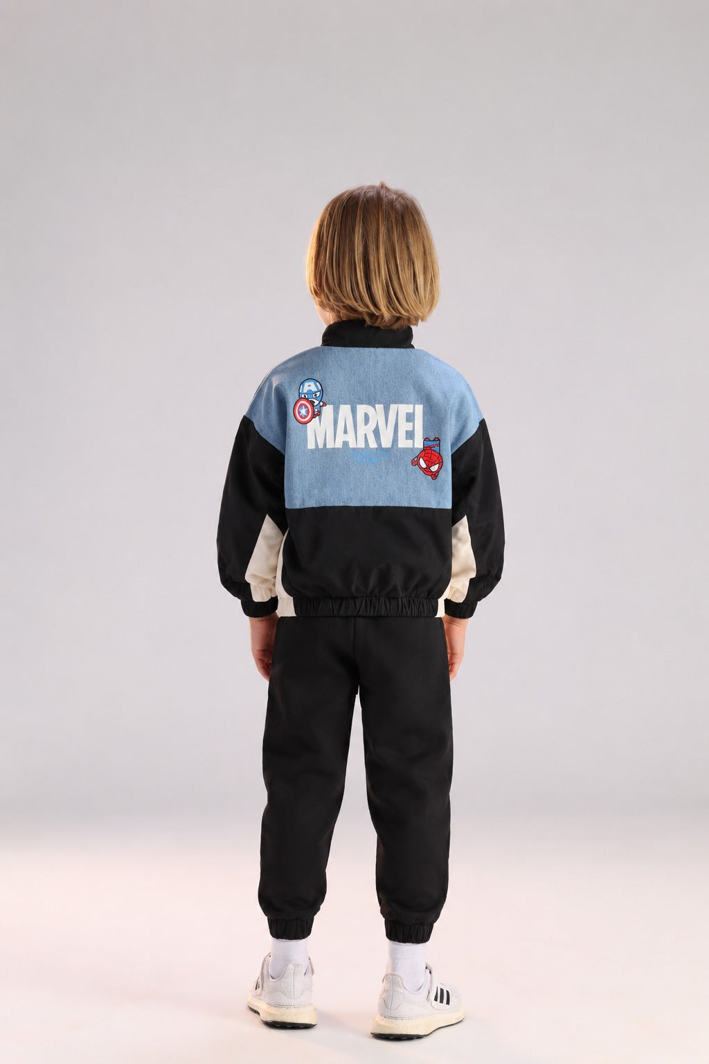 Kids Marvel Spider-Man & Avengers Color-Block Tracksuit Set – Zip-Up Jacket & Jogger Pants