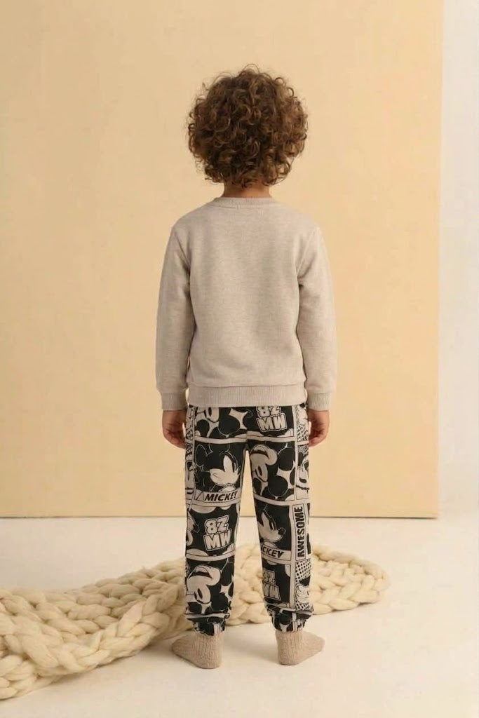 Kids’ Mickey Mouse Sweatshirt and Jogger Pants Set – Cozy Two-Piece Cartoon Tracksuit