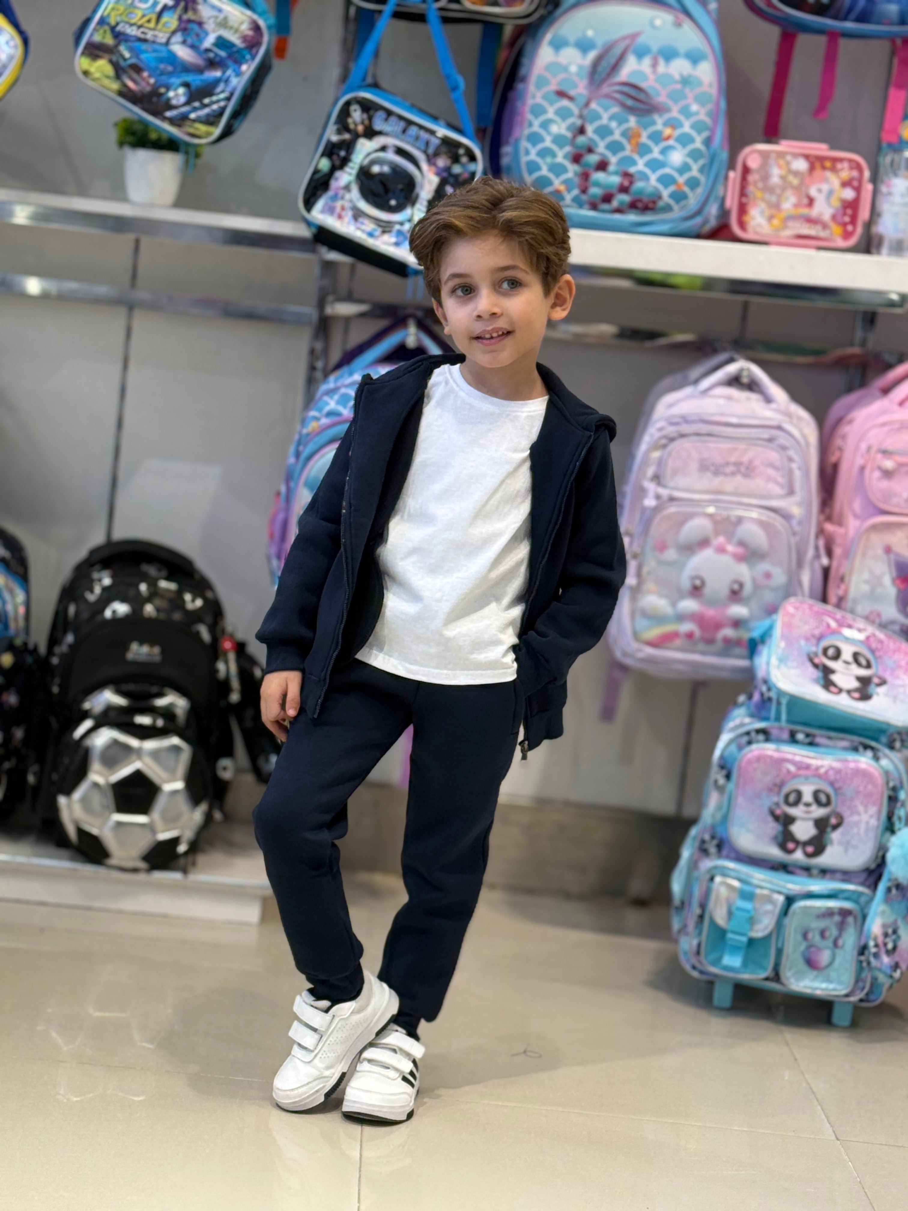 Plain Sweatpants - Bubbles Kids Wear # blue / 4-blue / 6-blue / 8-blue / 10-blue / 12