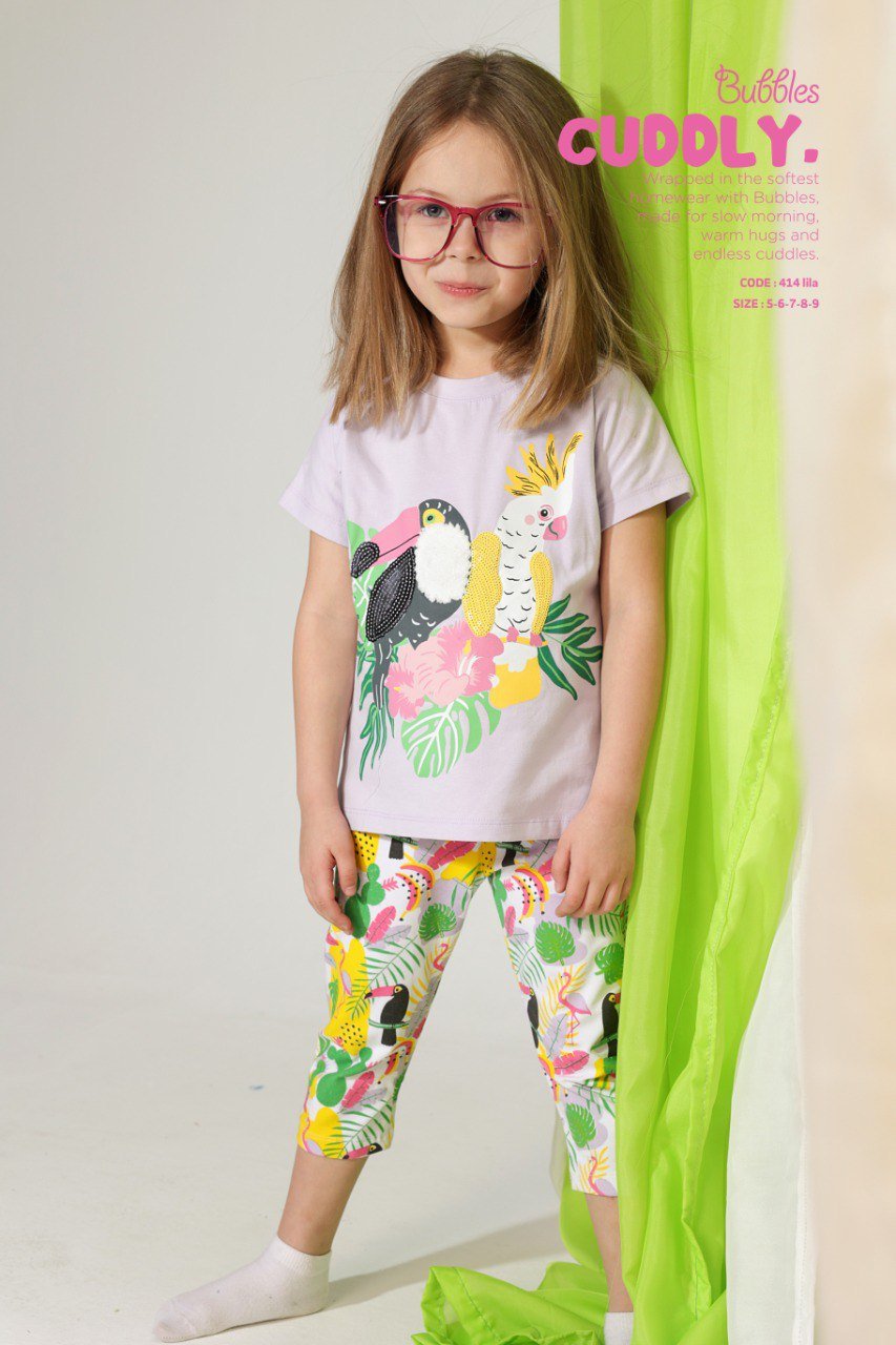 birds pyjama - Bubbles Kids WearAll
