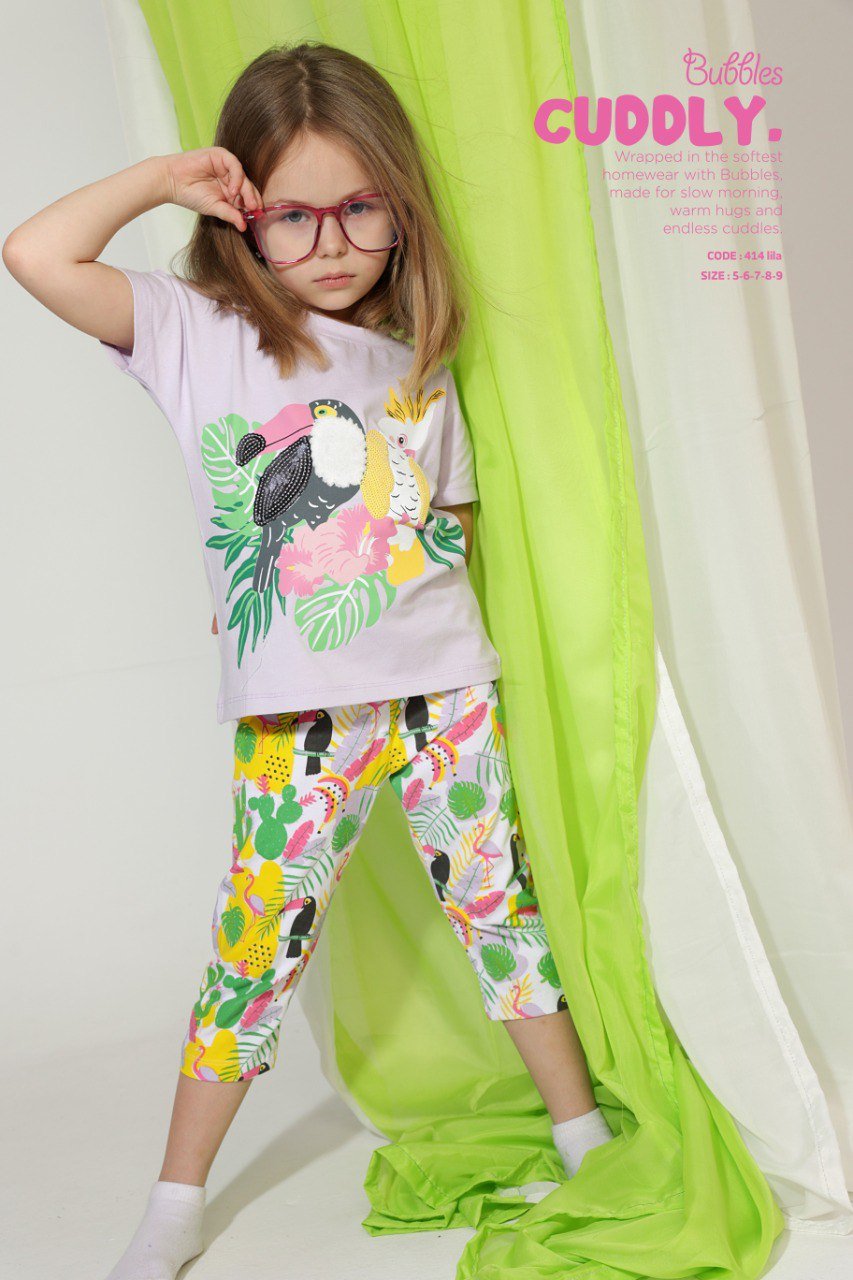 birds pyjama - Bubbles Kids WearAll