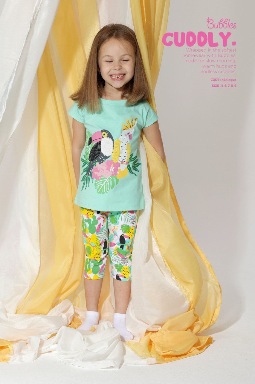 birds pyjama - Bubbles Kids WearAll