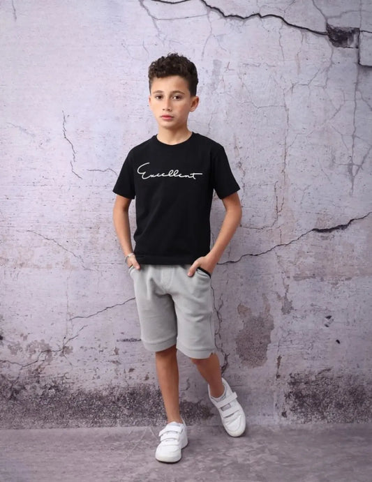 Excellent Kid Set – Black × Grey