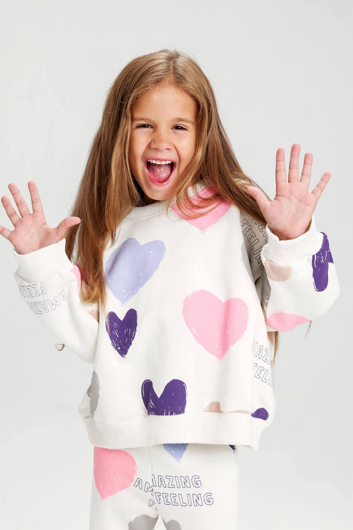 Hearts Pyjama - Bubbles Kids WearWinter Pyjama