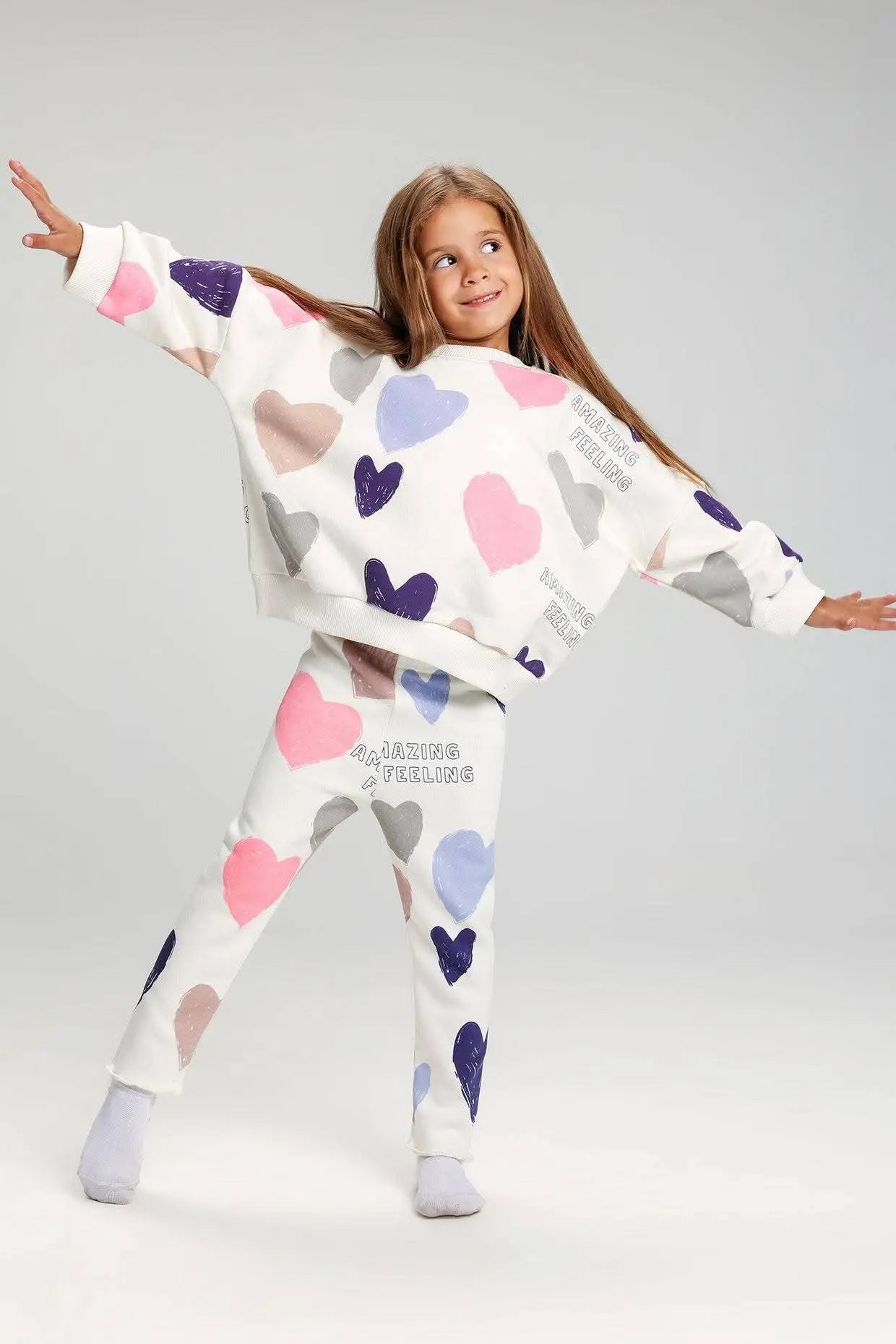Hearts Pyjama - Bubbles Kids WearWinter Pyjama