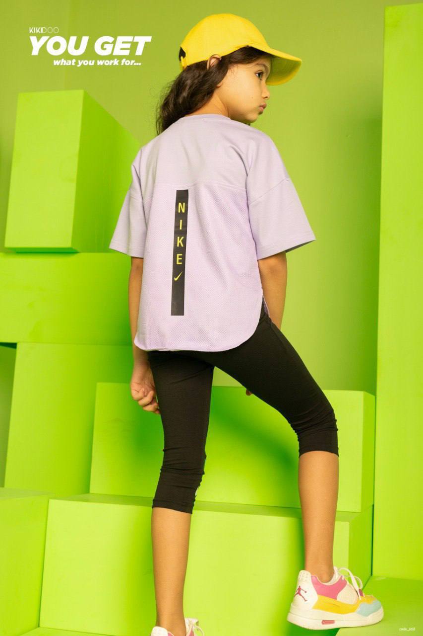 Lilac Imagine Tee & Nike Leggings Set - Bubbles Kids WearAll