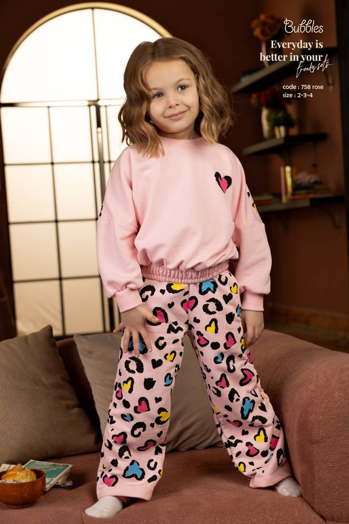 Lovely Hearts Set – طقم قلوب لوفلي - Bubbles Kids WearFashion / Sleepwear / Pajamas / Girls / Winter