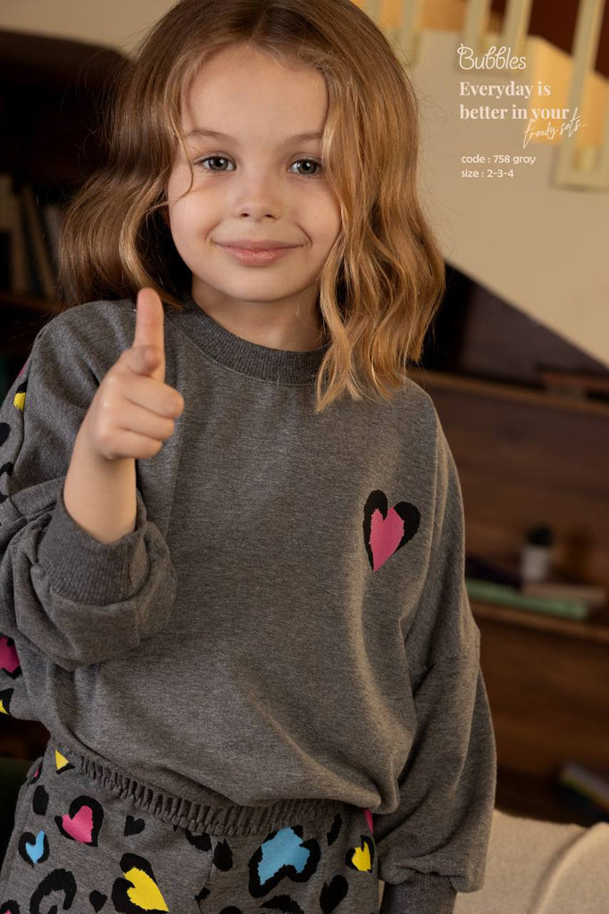 Lovely Hearts Set – طقم قلوب لوفلي - Bubbles Kids WearFashion / Sleepwear / Pajamas / Girls / Winter