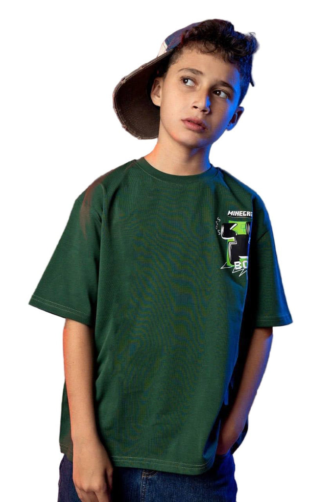 minecraft t-shirt - green - Bubbles Kids WearAll