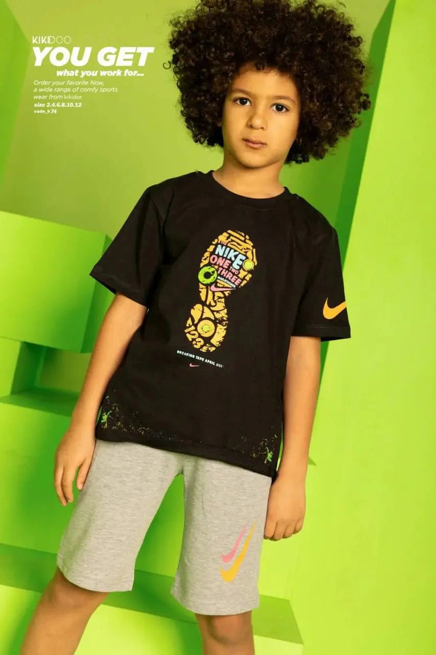 Paint Pop Tee & Solid Knit Shorts Se - Bubbles Kids WearAll