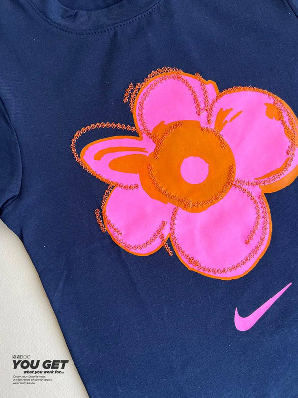 Black Flower T-Shirt & Pink Swirl Pants
