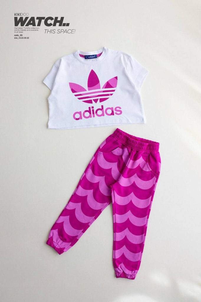 White T-Shirt & Patterned Pink Pants