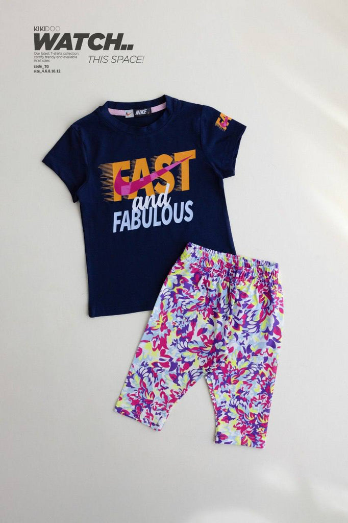Smile Shine Tee & Patterned Biker Shorts Set