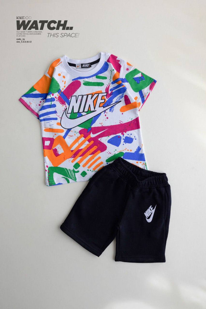 Doodle Dash Tee & Solid Sport Shorts Set