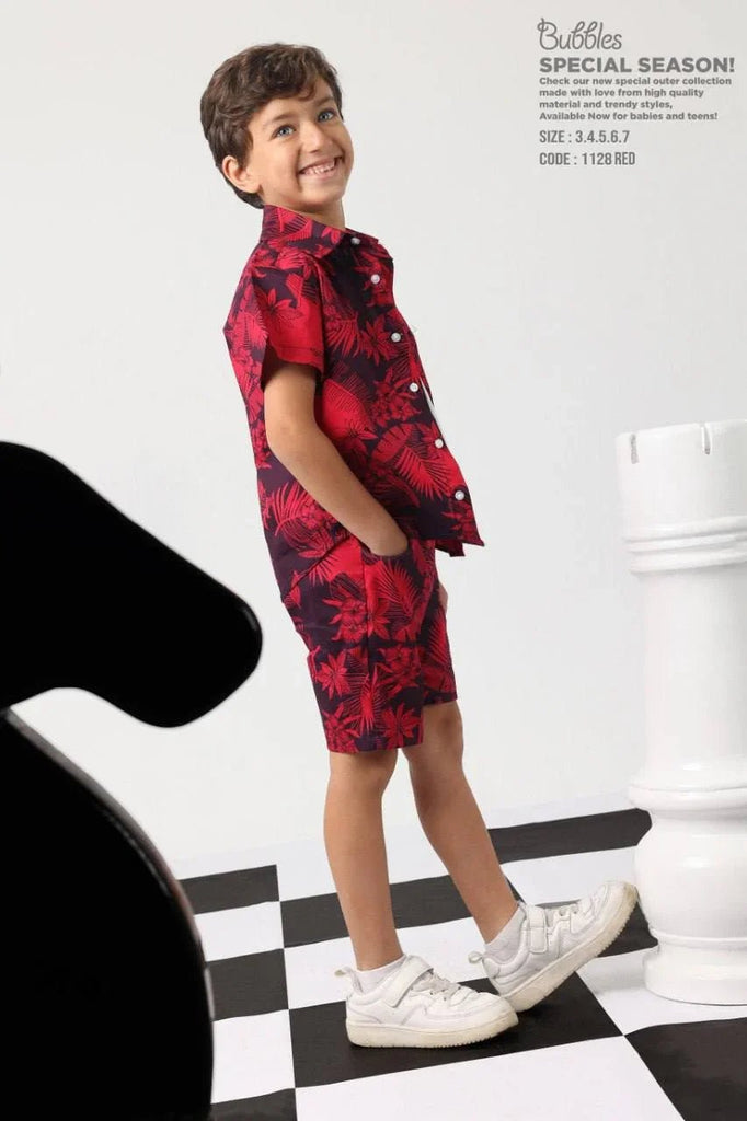 RED FLOWER SET - Bubbles Kids WearAll