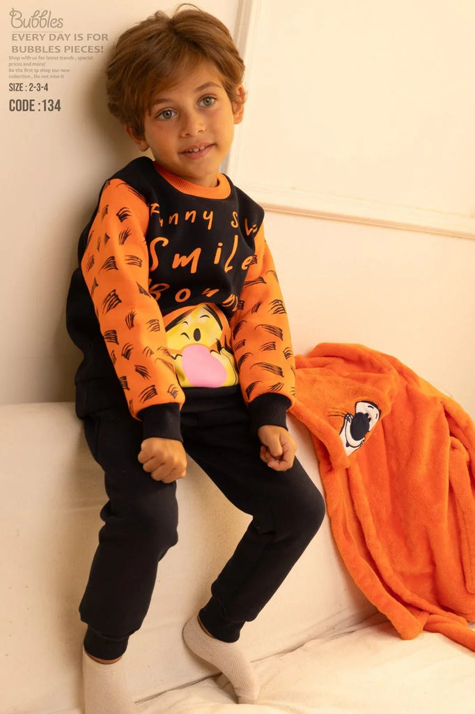 Smiley Pyjama - سمايلي بيجامة - Bubbles Kids WearWinter Pyjama