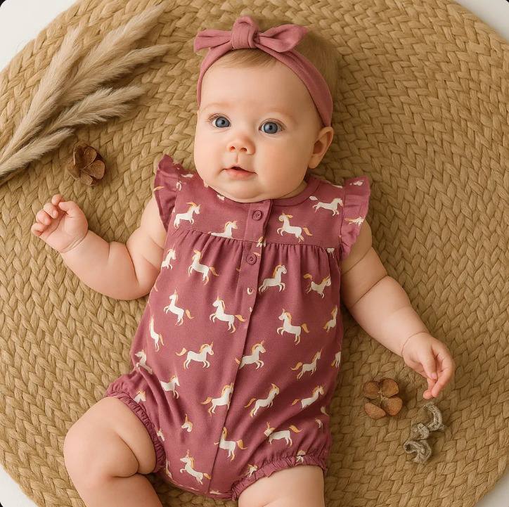 unicorn romper - Bubbles Kids WearAll