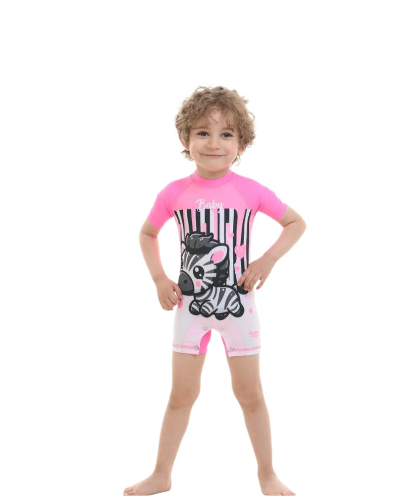 Zebra Fun Swimsuit – Pink Unisex Edition - Bubbles Kids WearSwimsuit